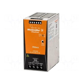 Power supply: switched-mode | 240W | 24VDC | 10A | 450÷800VDC | 1kg