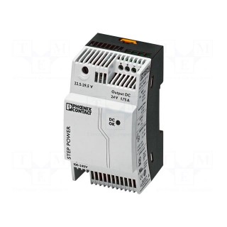 Power supply: switched-mode | for DIN rail | 42W | 24VDC | 1.75A