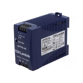 Power supply: switched-mode | for DIN rail | 50W | 48VDC | 1.05A | 87%