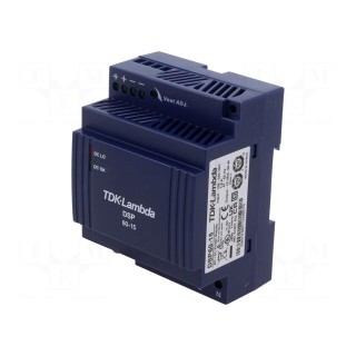 Power supply: switched-mode | for DIN rail | 60W | 15VDC | 4A | 85%