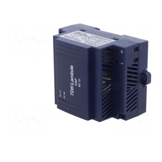 Power supply: switched-mode | for DIN rail | 60W | 15VDC | 4A | 85%