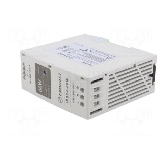 Power supply: switched-mode | for DIN rail | 60W | 24VDC | 2.5A | 87%