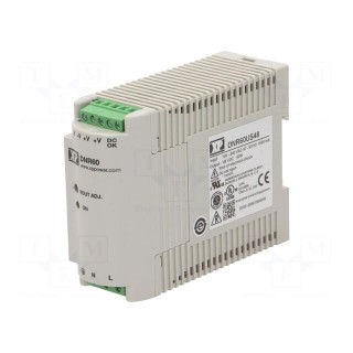 Power supply: switched-mode | for DIN rail | 60W | 48VDC | 1.25A | 89%