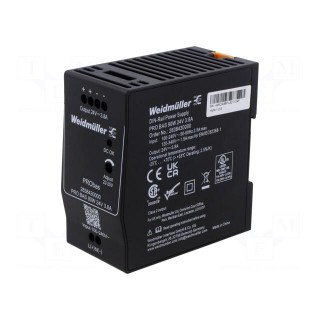 Power supply: switched-mode | for DIN rail | 90W | 24VDC | 3.8A | OUT: 1