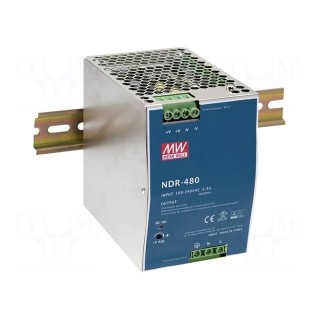 Power supply: switched-mode | for DIN rail,slim | 480W | 24VDC | 20A