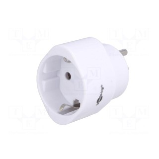 Adapter | Out: EU | Plug: with earthing | Colour: white