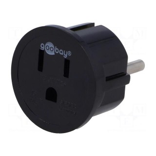 Adapter | Out: JAPAN,USA | Plug: with earthing | Colour: black