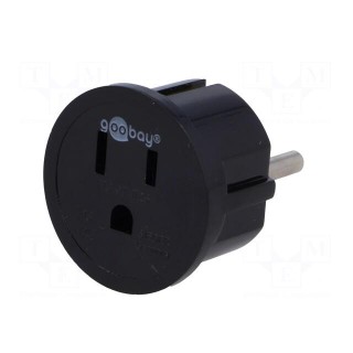 Adapter | Out: JAPAN,USA | Plug: with earthing | Colour: black