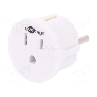 Adapter | Out: JAPAN,USA | Plug: with earthing | Colour: white
