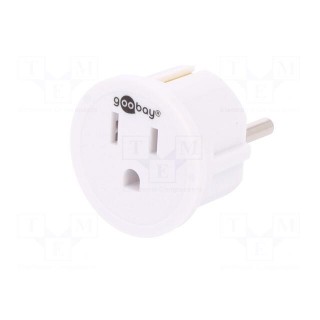 Adapter | Out: JAPAN,USA | Plug: with earthing | Colour: white