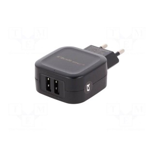 Power supply: switched-mode | 5VDC | 2.4A | 12W | Out: USB x2