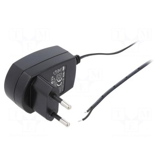 Power supply: switched-mode | mains,plug | 12VDC | 0.3A | 3.6W | 75%