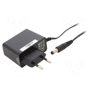 Power supply: switched-mode | mains,plug | 12VDC | 0.5A | 6W | Plug: EU