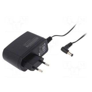 Power supply: switched-mode | mains,plug | 12VDC | 1.25A | 15W | 84.28%