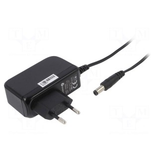 Power supply: switched-mode | mains,plug | 12VDC | 1.2A | 14.4W | black