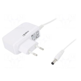 Power supply: switched-mode | mains,plug | 12VDC | 1.2A | 14.4W | white