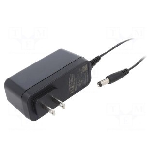 Power supply: switched-mode | mains,plug | 12VDC | 1.5A | 18W | 85%