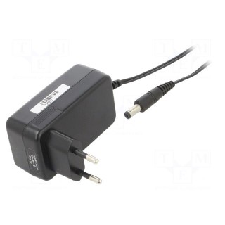 Power supply: switched-mode | mains,plug | 12VDC | 1.5A | 18W | Plug: EU