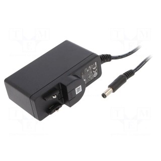 Power supply: switched-mode | mains,plug | 12VDC | 1.5A | 18W | 87.5%