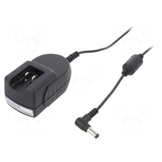 Power supply: switched-mode | mains,plug | 12VDC | 1.5A | 18W | 85%