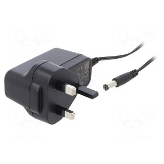 Power supply: switched-mode | mains,plug | 12VDC | 1A | 12W | 83%