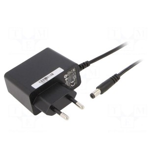 Power supply: switched-mode | mains,plug | 15VDC | 1A | 15W | Plug: EU
