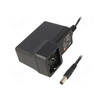 Power supply: switched-mode | mains,plug | 18VDC | 2.22A | 40W | 88%