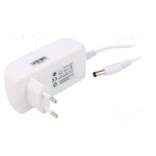Power supply: switched-mode | mains,plug | 24VDC | 0.5A | 12W | Plug: EU