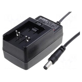 Power supply: switched-mode | volatage source | 18VDC | 0.83A | 15W