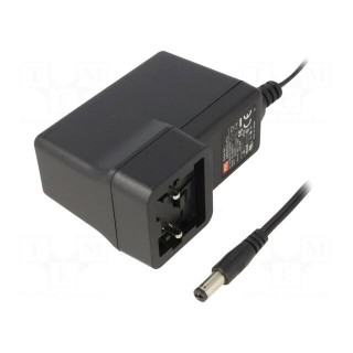 Power supply: switched-mode | mains,plug | 24VDC | 1.67A | 40W | 89%
