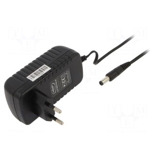 Power supply: switched-mode | mains,plug | 24VDC | 1A | 24W | Plug: EU