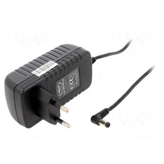 Power supply: switched-mode | mains,plug | 24VDC | 1A | 24W | Plug: EU