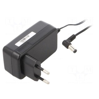 Power supply: switched-mode | mains,plug | 24VDC | 1A | 24W | Plug: EU