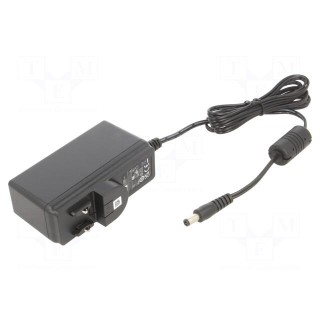 Power supply: switched-mode | mains,plug | 30VDC | 1.2A | 36W | 89.3%