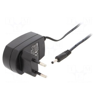 Power supply: switched-mode | mains,plug | 5VDC | 1.2A | 6W | Plug: EU