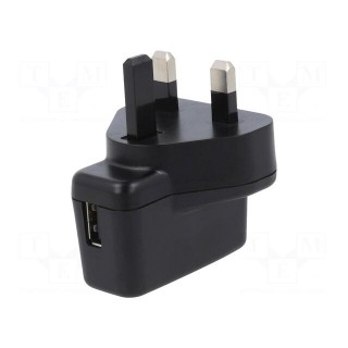 Power supply: switched-mode | mains,plug | 5VDC | 1A | 5W | Out: USB