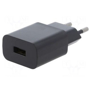 Power supply: switched-mode | mains,plug | 5VDC | 2.1A | 10W | Plug: EU