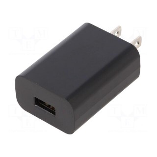 Power supply: switched-mode | mains,plug | 5VDC | 2.1A | 10W | Out: USB