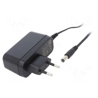 Power supply: switched-mode | mains,plug | 5VDC | 2.1A | 12W | Plug: EU