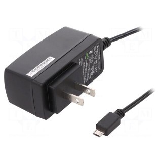 Power supply: switched-mode | mains,plug | 5VDC | 2A | 10W | straight