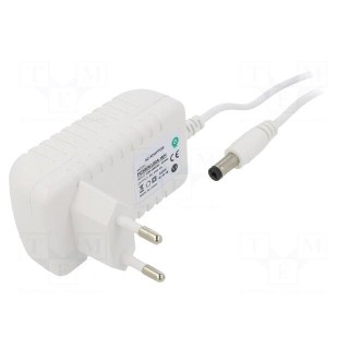 Power supply: switched-mode | mains,plug | 6VDC | 1A | 6W | Plug: EU