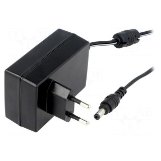 Power supply: switched-mode | mains,plug | 12VDC | 2.08A | 25W | 86.5%