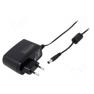 Power supply: switched-mode | mains,plug | 12VDC | 1.25A | 15W | 84.28%