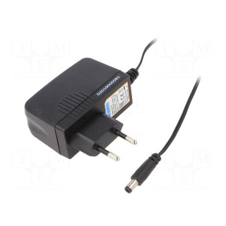 Power supply: switched-mode | mains,plug | 12VDC | 1A | 12W | Plug: EU