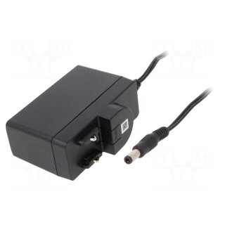 Power supply: switched-mode | mains,plug | 15VDC | 0.8A | 12W | 85.2%