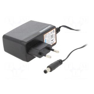 Power supply: switched-mode | mains,plug | 24VDC | 0.75A | 18W | 85%