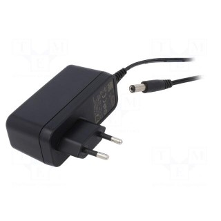 Power supply: switched-mode | mains,plug | 24VDC | 0.75A | 18W | 85%