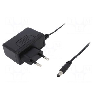 Power supply: switched-mode | mains,plug | 48VDC | 0.25A | 12W | 87%