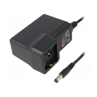 Power supply: switched-mode | mains,plug | 48VDC | 800mA | 40W | 90.5%