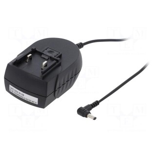 Power supply: switched-mode | mains,plug | 5VDC | 5A | 25W | 84% | angled